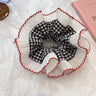 Women Lace Hair Scrunchies Girls Elastic Hair Bands Ponytail Holders Tie Hair Hoop Large Plaid Scrunchy Rubber Bands Headwear