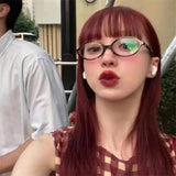 Elliptical Artistic Style Myopia Glasses Retro Small Frame Flat Lenses Ultra Light Finished Near Sight Eyewear Fashion Goggles