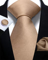 Corbata de marca de moda hecha a mano, sólida, con pañuelo y gemelos, para hombre, corbata, traje, camisa, accesorios de boda, regalos para hombre.