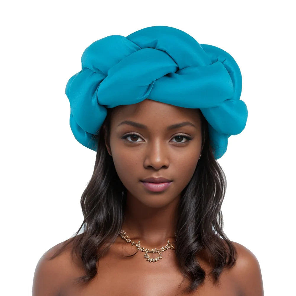 Super Big Braid Headband Women Hair Tie Band Party Head Bands Lady Turban Headwear Raw Silk African Hair Accessories