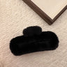 Winter Plush Square Hair Claw for Women Korean Elegant Acrylic Hairpins Faux Fur Hair Clip Pink Barrette Crab Hair Accessories