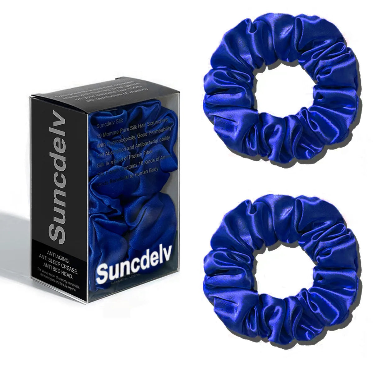 2PCS 3.5CM Mulberry Silk Scrunchies Women Grils Hair Ties for Hair Sleep No Damage Hairband Curly Hair Elastics Ponytail Holder