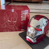 Hot Marvel 1/1 Mk5 Iron Man Autoking Helmet Remote And Voice Control Iron Man Automatic Helmet Mask With Led Light Funny Gift