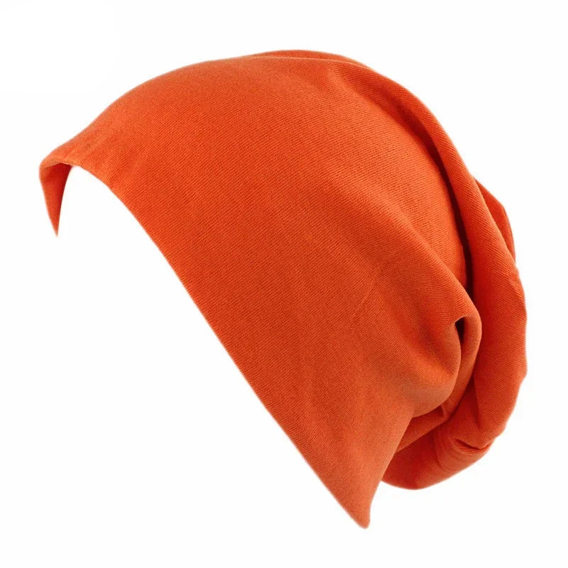 Women Men Sleeping Hat Baggy Beanie Satin Lined Night Unisex Sleep Cap Hair Care Bonnet Hair Loss Nightcap Pullover Hat Headwear