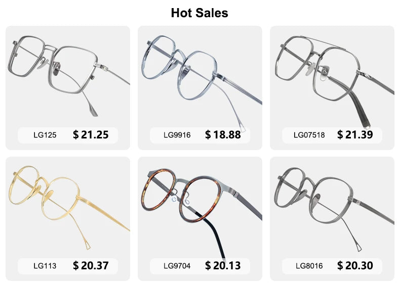 American Design Men Square Frames Handmade Retro Pure Titanium Glasses Thick Edges Business Eyeglasses Suitable for Large Faces
