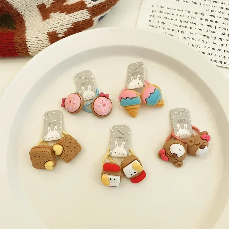 Hair Accessories Girls Bands Bandeau Cheveux Scrunchies Elastic Fille Korean Haarband Rubber Brown Children Gomas Gift Kids