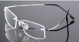 Titanium Alloy Ultra-Elastic Frameless Metal Glasses Frame for Men and Women, Rimless Myopia Prescription Glass Frames FJ868