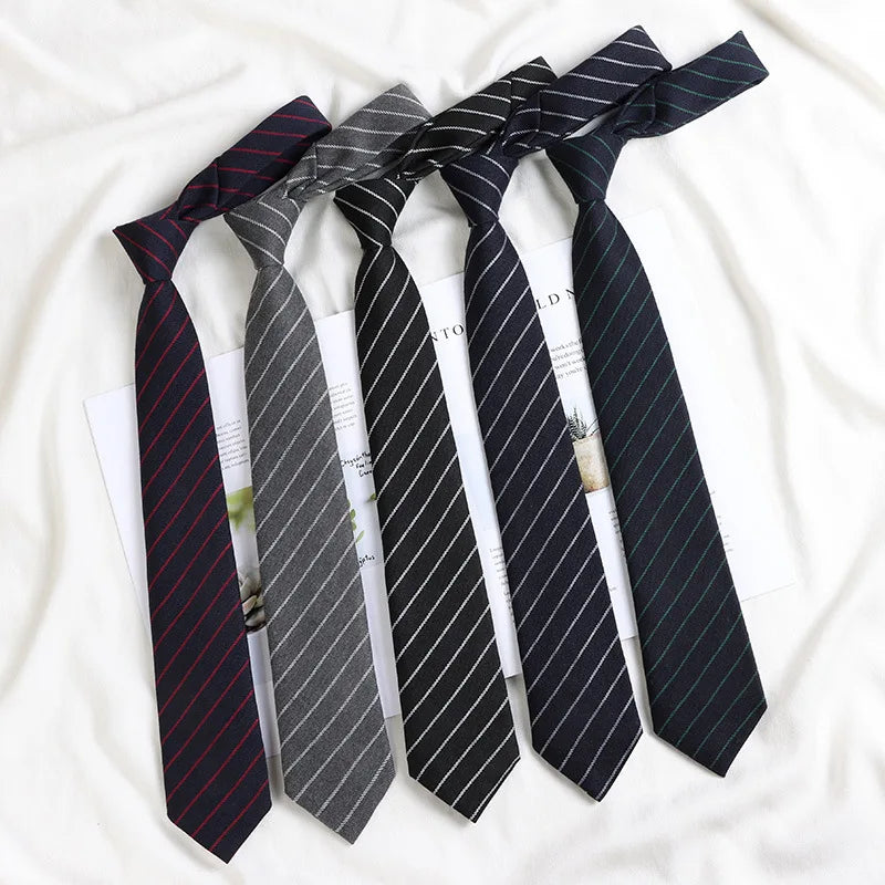 Korean style elegant Ties for men gifts Top clothes accessories Wedding  Black Gray Striped JK Ladies Collar Slim Neck Bow tie