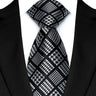 Luxury 8CM Mens Necktie Gray Sliver Color Dot Stripes Solid Tie For Man Groom Jacquard Woven Neck Tie For Business Wedding Party