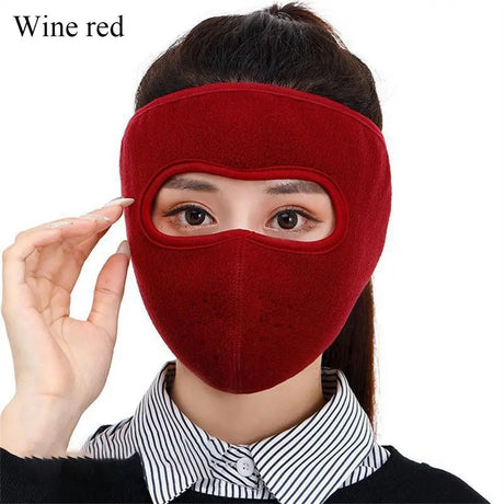 Women Men Winter Warm Cycling Windproof Cold-proof Mouth Cover Face Shield for Outdoor Camping Ski Earmuffs Fleece Warm Mask