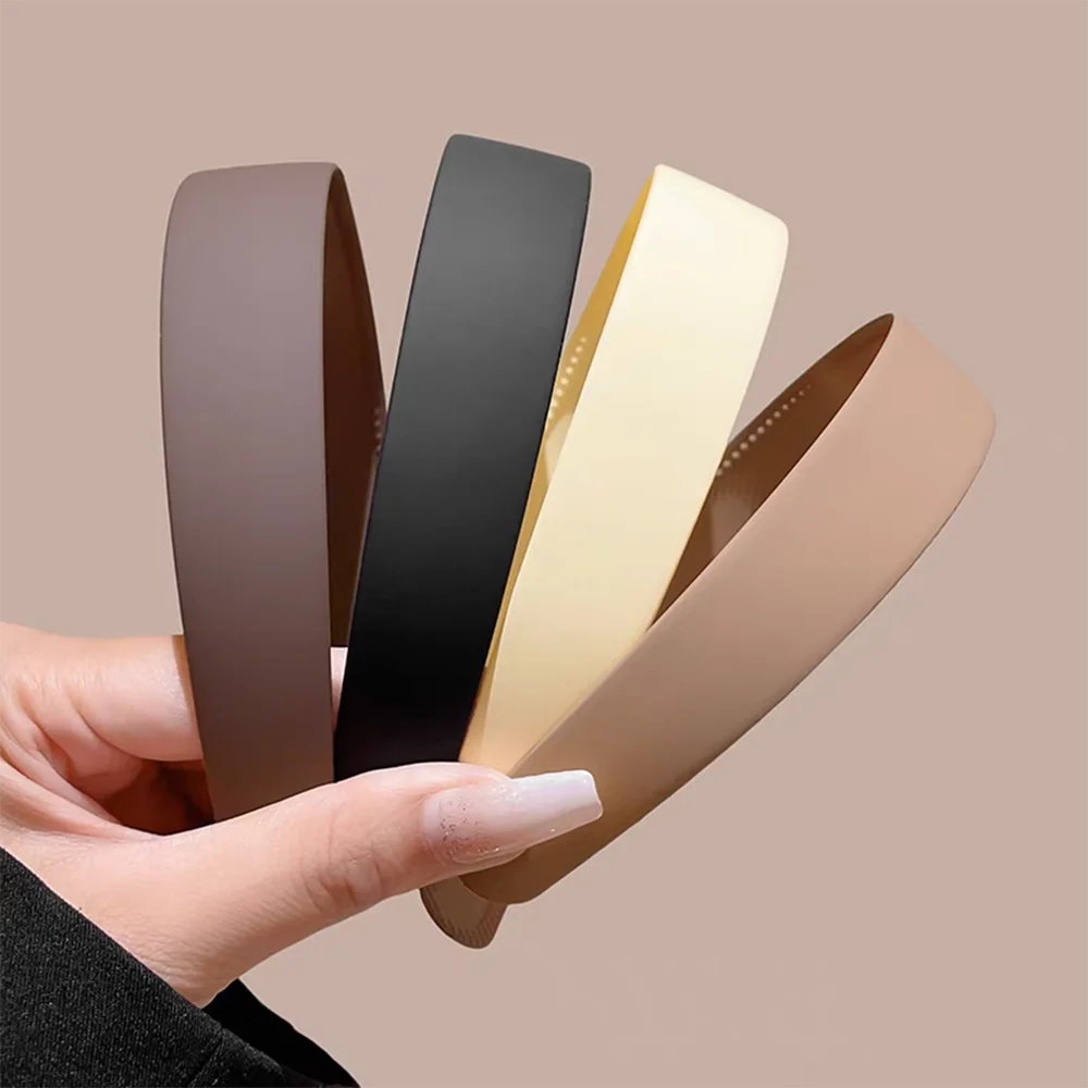 4pc European and American Black Khaki Style Hairbands Headbands for Women Men Versatile Girls Korean Daily Hair Accessories Tool