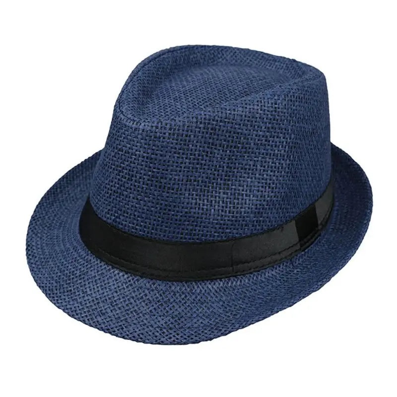 Children Kids Summer Beach Straw Hat Jazz Panama Trilby Fedora Hat Gangster Outdoor Breathable Hats Girls Boys Sunhat