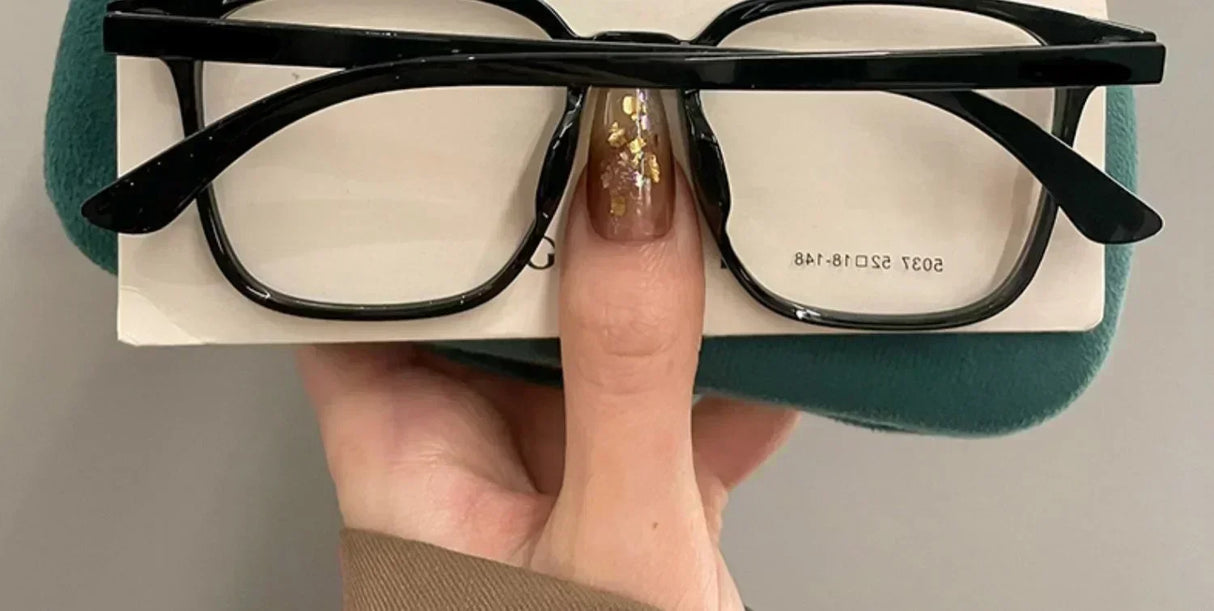 Blue Light Blocking Ladies Square Myopia Glasses New Trendy Finished Near Sight Eyeglasses Prescription Minus Eyewear Diopter