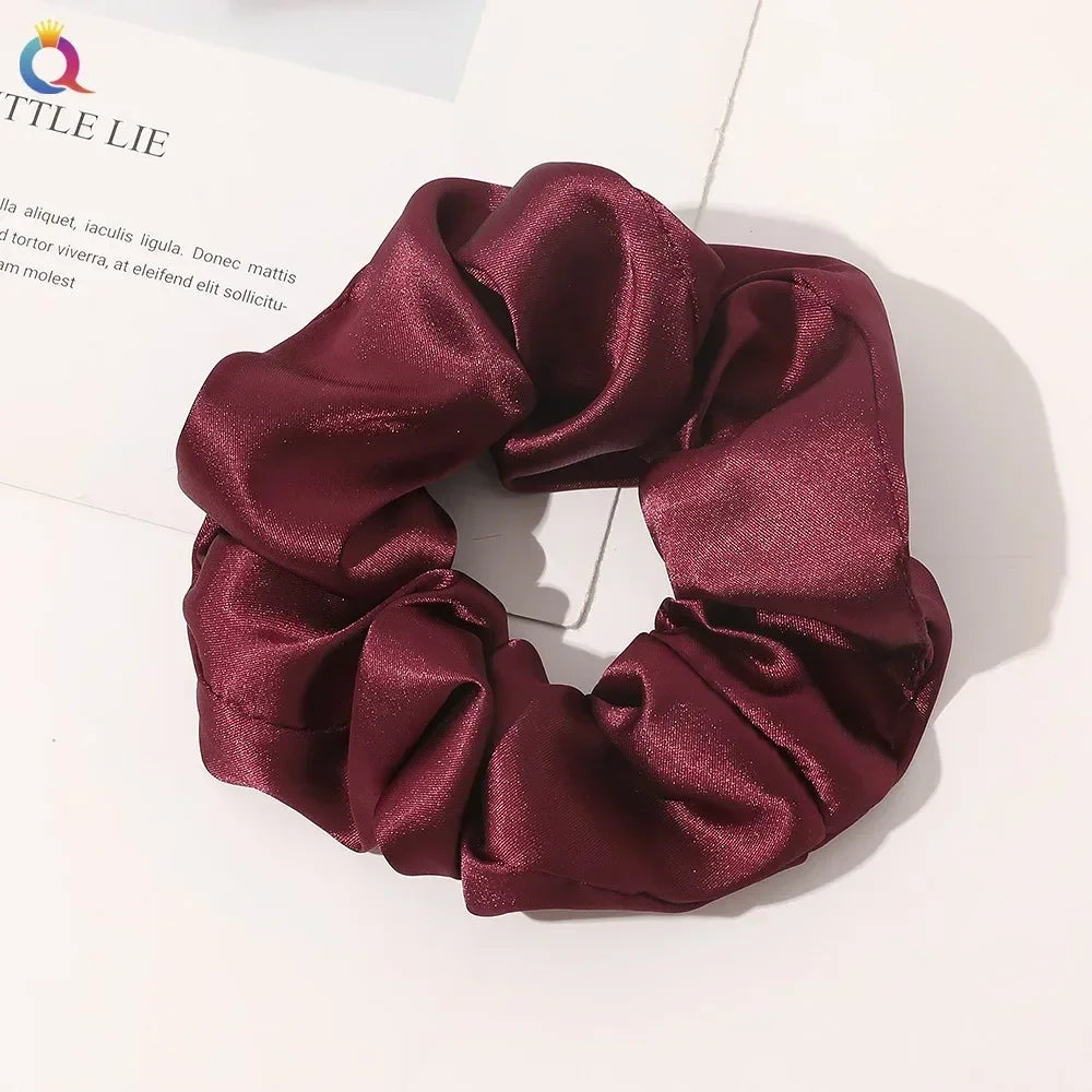 Silk Hair Scrunchies Elastic Hair Bands Not Hurt Hair Women Elegant Headwear Hair Ties Ponytail Holder Hair Rope Rubber Bands