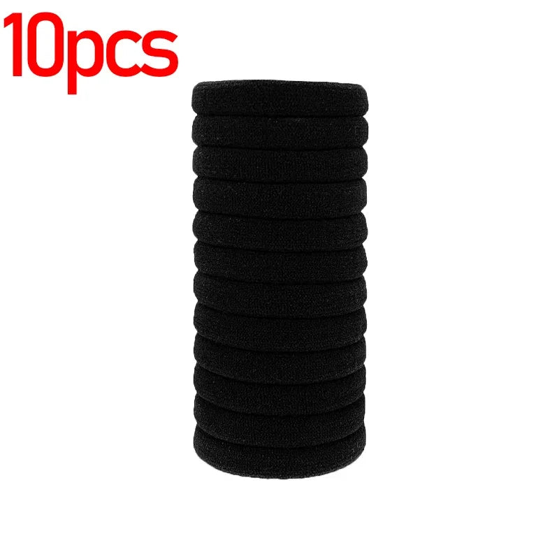 100pcs Black Basic Hair Bands Women Girls Simple High Elastic Headband Ties Rubber Ropes Scrunchies Ponytail Holders Accessories