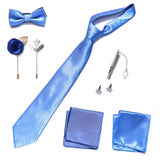 Brand Newest Design Silk Tie Set Handkerchief Pocket Squares Cufflink Bow Tie Clip Necktie Set Bussiness Wedding Suit Gift Box