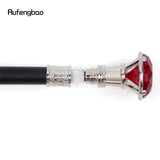 Red Diamond Type White Walking Stick with Hidden Plate Self Defense Fashion Cane Plate Cosplay Crosier Stick 90cm