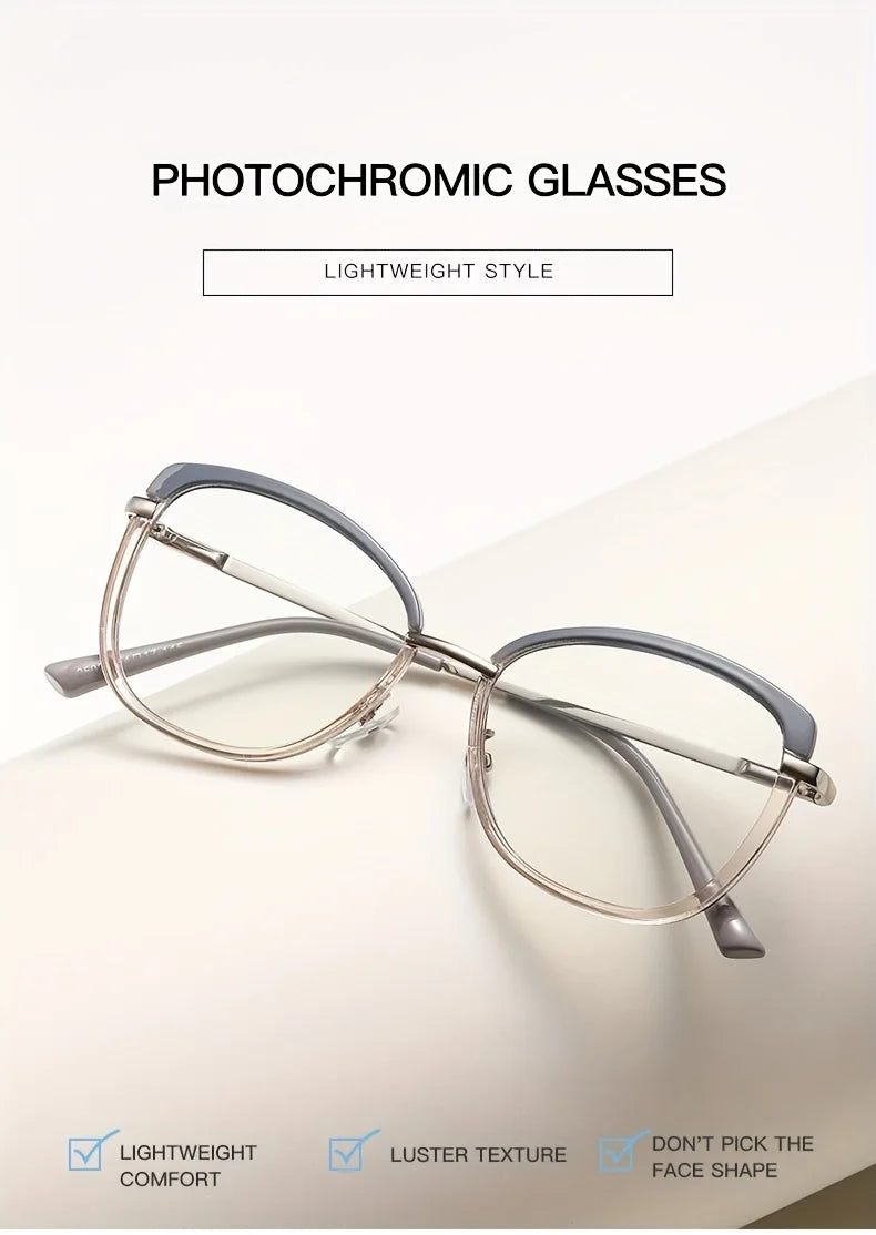 1 pair of new color-changing anti-blue light glasses, fashionable and personalized women's glasses, effectively block blue light
