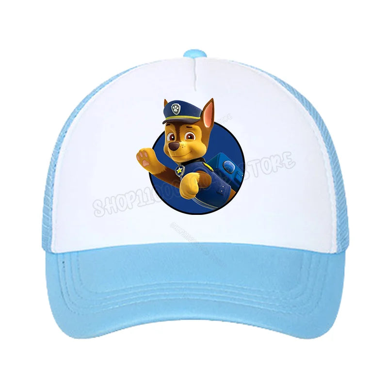 Paw Patrol Skye Kids Baseball Cap Marshall Rubble Girl Peak Cap Cartoon Boy Chase Rocky Mesh Cap Parent-child Summer Sunhat Gift