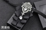 Luxury Black Rhinestone Handmade Bow Tie Men's Wedding Groomsman High-end British Boy Business Suit Shirt Bowtie Set