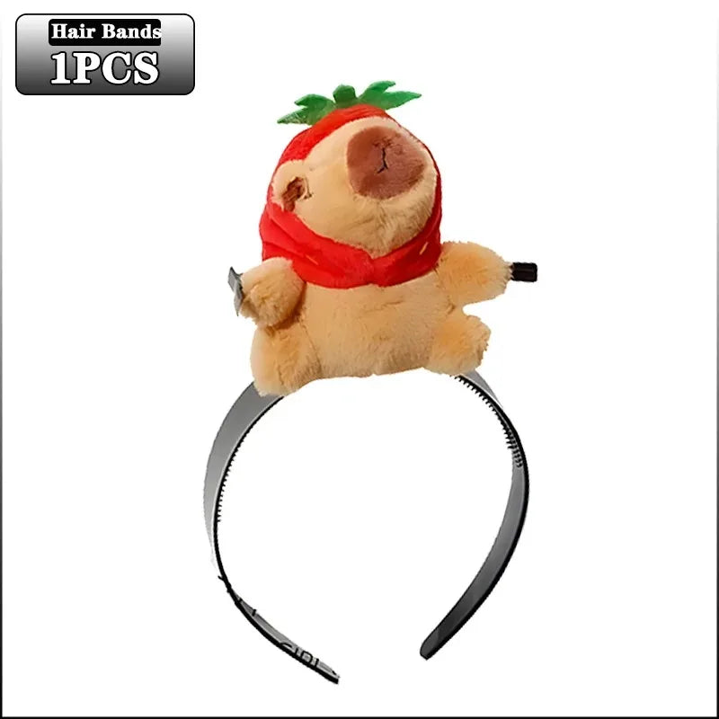 5PCS Headband Cartoon Mouse Hairband New Cartoon Plush Doll Headband French Wide-brim Hairpin Photo Headwear Creative Girl Gift