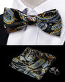 3pcs Bow Tie For MenBowtie Handkerchief Cufflinks Set For Shirts Fit Business Wedding Butterfly Paisley Pocket Square Bowtie Man