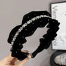 Korean Hairbands for Women Hair Accessories French Elegant Pleated Bowknot Headband Women Girls 2025 Fashion Designer Hair Bands