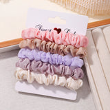 5Pcs/Set Simple Solid Color Elastics Hair Ties for Women Thick Hair Soft No Hurt Hair Ponytail Holder Hair Rope Hair Accessories