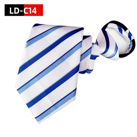 Zipper Tie Men Bridegroom Wedding Necktie Lazy Pre-tied Ties Striped 8cm Hot Sell Style Zipper Necktie For Men Women Wholesale