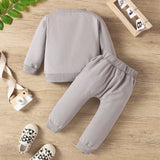 Autumn & Winter Newborn Baby ‘MAMA'S BOY’ Letter Embroidered Long Sleeved Pants Two-Piece Set