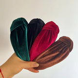 PROLY New Fashion Hairband For Women Solid Color Wide Side Headband Warm Canary Velvet Turban Winter Hair Accessories Wholesale