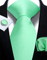 Corbata de marca de moda hecha a mano, sólida, con pañuelo y gemelos, para hombre, corbata, traje, camisa, accesorios de boda, regalos para hombre.