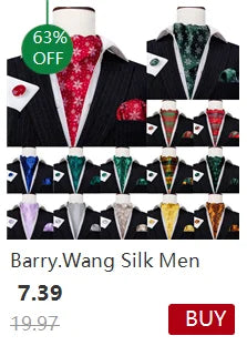 Elegant Multi Floral Silk Mens Tie Hanky Cufflinks Set Jacquard Flower Necktie For Male Wedding Business Party Event Barry.Wang