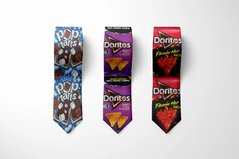 Hot Food Printed Tie Men Casual Fashion Novelty Funny Potato Chip Tie Wedding Party Halloween Shirt With Gift Necktie For Neutra