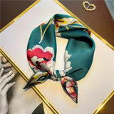 2022 Square Silk Scarf Women Fashion Print Small Neck Scarfs Office Lady Hair Band Foulard Hand Kerchief Female Bandana Shawl