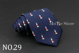 Cute Cartoon Pattern Animal Floral Printed Tie For Men Narrow Slim NeckTie Wedding Red Navy Party Ties Cravat Accessories Gifts