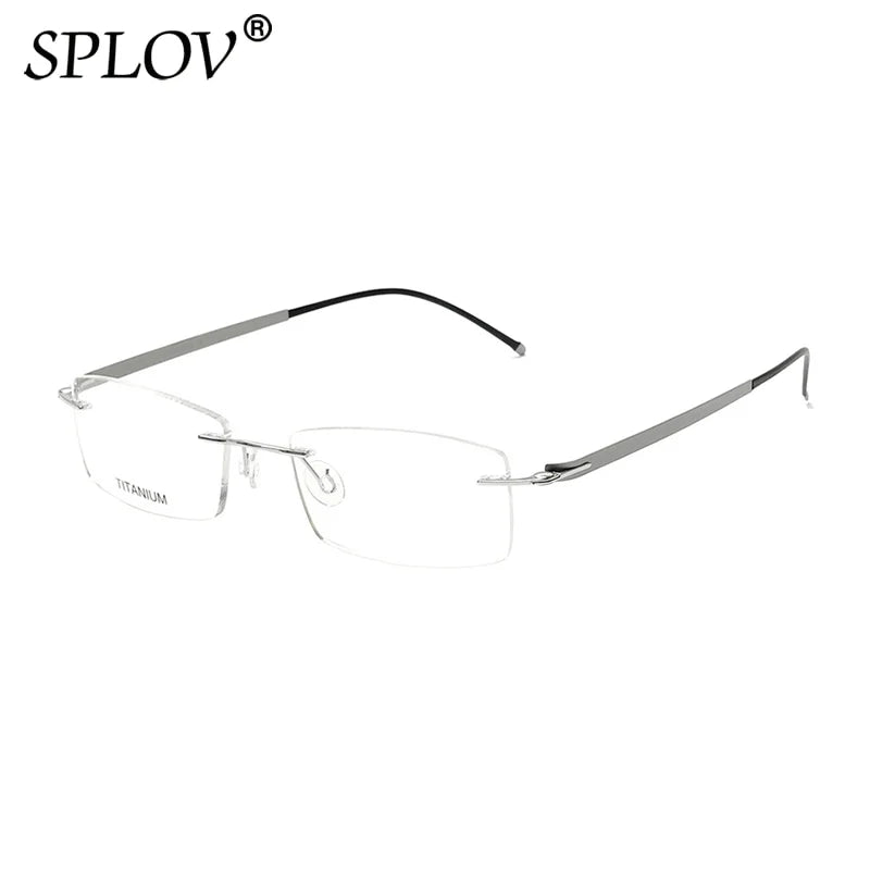 Ultra Light Pure Titanium Glasses Frame Men Brand Designer Prescription Women Fashion Rimless Square Optical Eyewears Ins