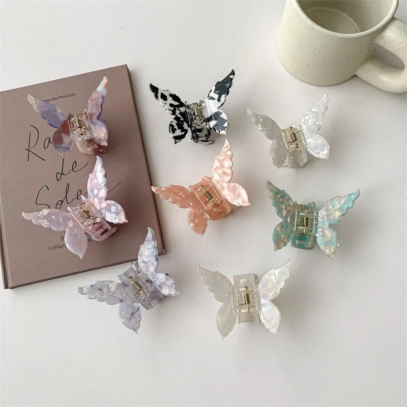 1PC French Butterfly Clip  Mermaid Hair Clip Acetic Acid Hair Clip Retro Back of Head Hair Accessories Hairpin.