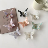 1PC French Butterfly Clip  Mermaid Hair Clip Acetic Acid Hair Clip Retro Back of Head Hair Accessories Hairpin.