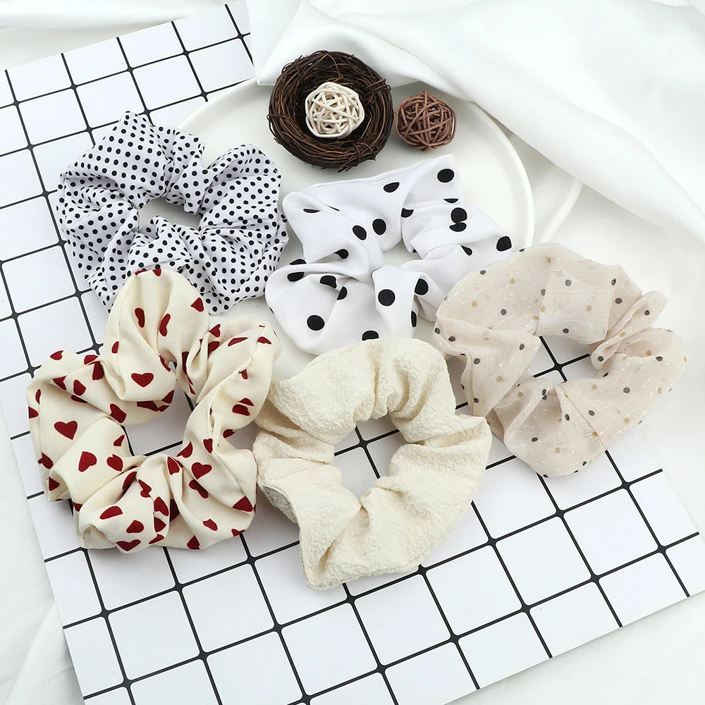 3/5PCS Black White Elastic Hair Bands for Girls Simple Basic Headband Women Rubber Band Hair Accessories Holder Scrunchies Gifts