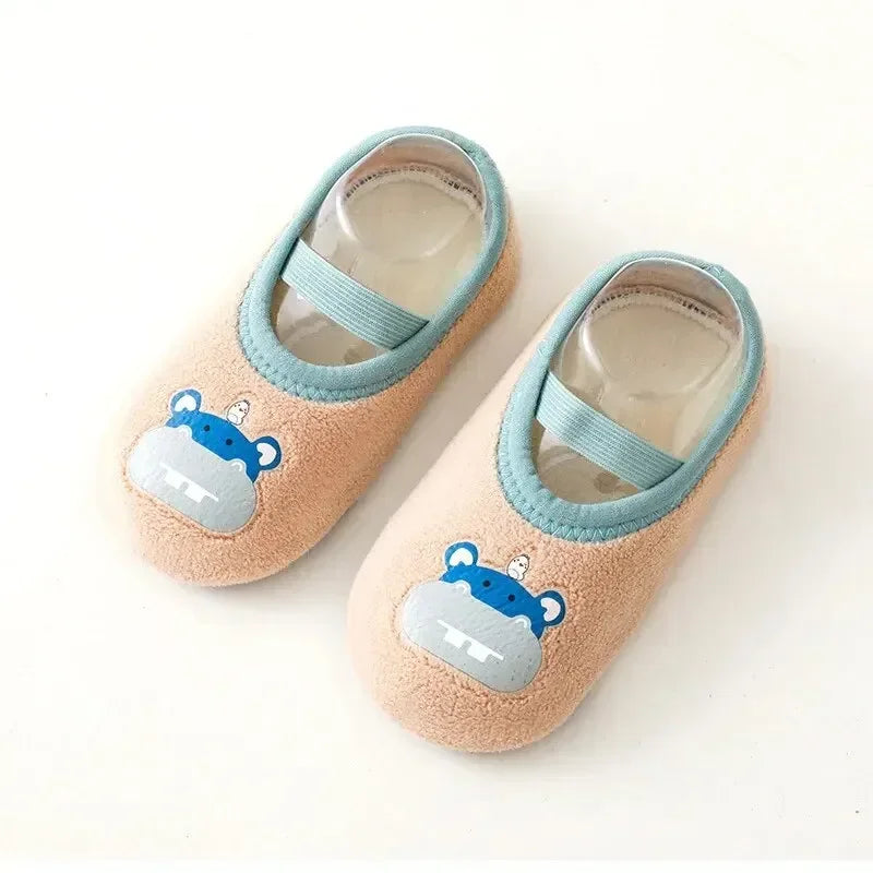 Baby Anti-slip Socks Newborn Warm Crib Floor Shoes with Rubber Sole for Children Boy Toddler Foot Girl Infant Cute Kids Slippers