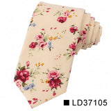 New Floral Tie For Men Women Skinny Cotton Neck Tie For Wedding Casual Mens Neckties Classic Suits Flower Print Neck Ties Cravat