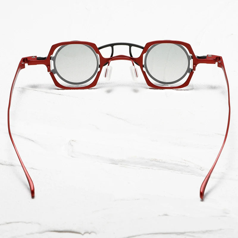High quality pure titanium small glasses retro frame for men and women suction clip optical glasses frame for prescription glass