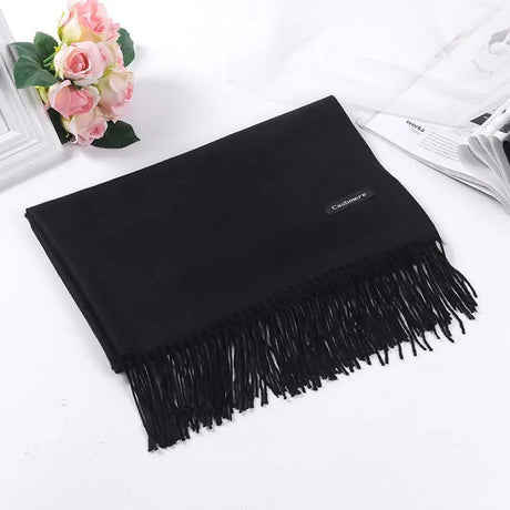 Soft Cashmere Scarf Fashion Tassel Wool Scarves Pure Color Shawl Korean Style Head Scarf Winter Neck Scarves Students