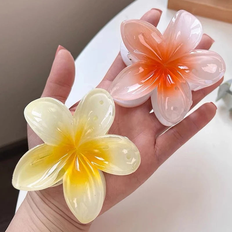 Fashion Egg Flower Hair Clips for Women Bohemia Style Flower Large Hair Claw Hairpin Beach Vacation Girls Hair Accessories