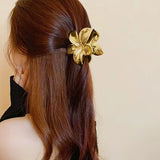1-4Pcs Fashion Flower Hair Claw Clips for Women Gold Silver Color Large Hairpins Ponytail Shark Clip Headdress Hair Accessories