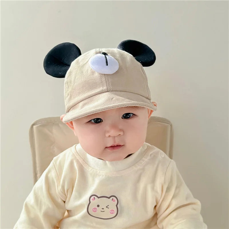 Cute Bear Ear Baby Hat Kids Boy Girl Soft Cotton Peaked Bonnet Caps Children Cartoon Casual Sun Visor Hats