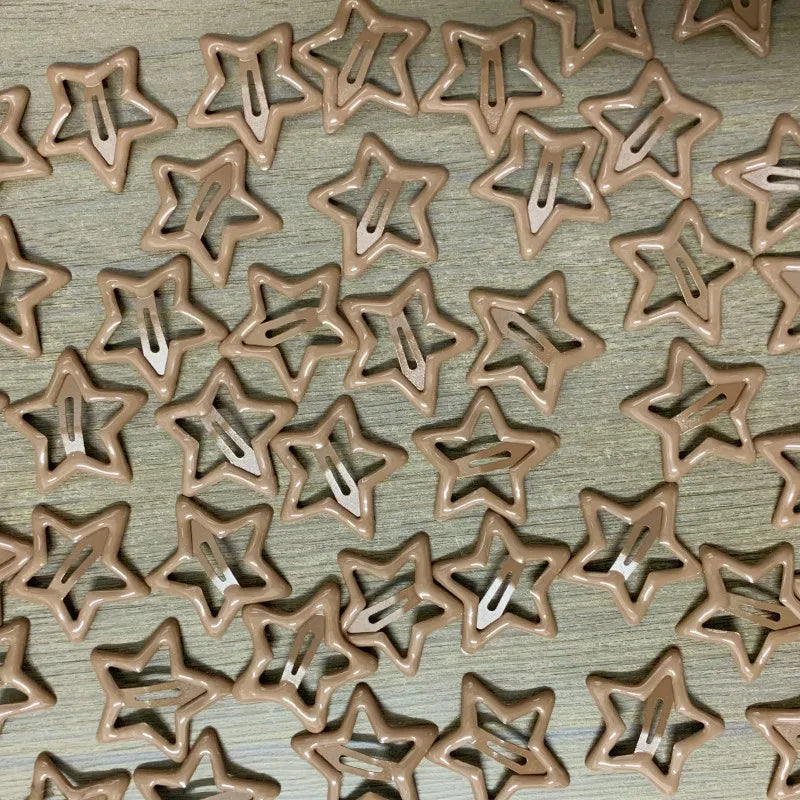 KYDZSW 10Pcs Children Cute Colors Geometric Stars Ornament Hair Clips Girls Lovely Sweet Hairpins Kid Hair Accessories