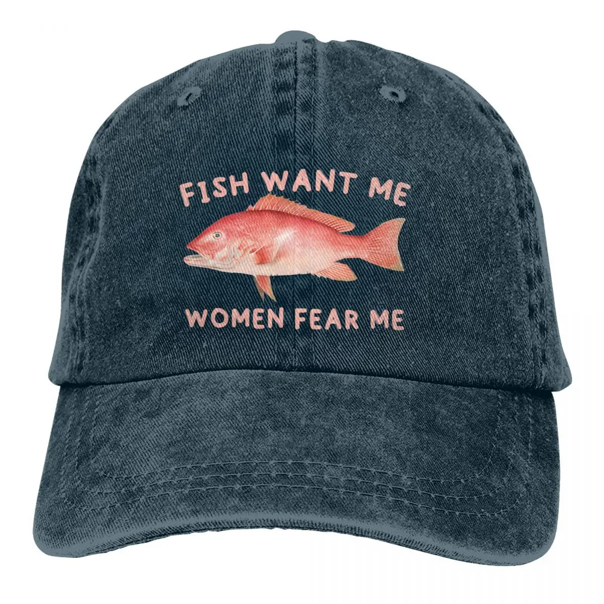 Fish Want Me Women Fear Me Classic Baseball Cap Men Hats Women Visor Protection Snapback Animal Caps