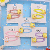 2 Pcs Lovely Little Chicken Children Elastics Hair Bands Hairpins Hair Clips Headwear Barrette Baby Girls Kids Hair Accessories
